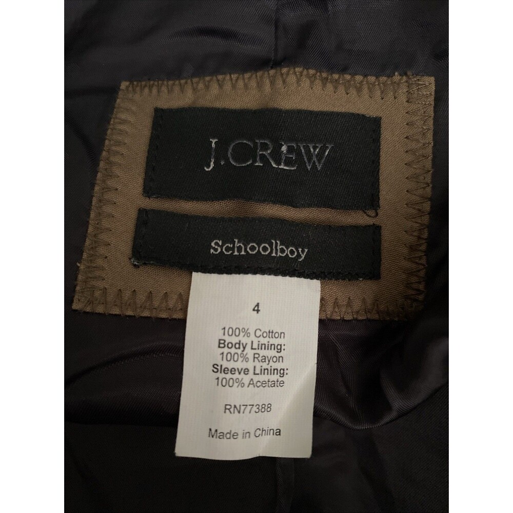 J CREW School Boy Blazer Jacket Brown Velvet Soft Women Sz 4 Cotton (4 - Picture 2 of 6
